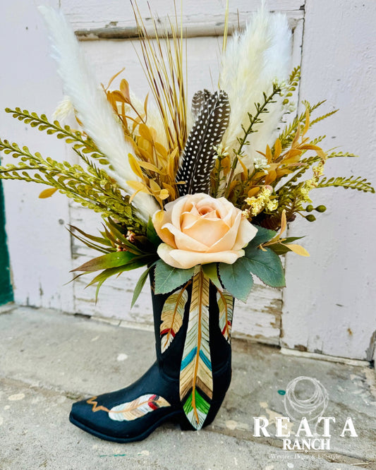Feathers & Blooms Floral Arrangement